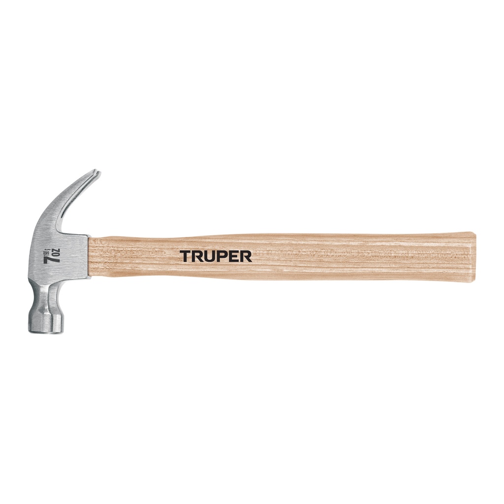 Martillo pulido 7 oz uña curva, mango madera, Truper