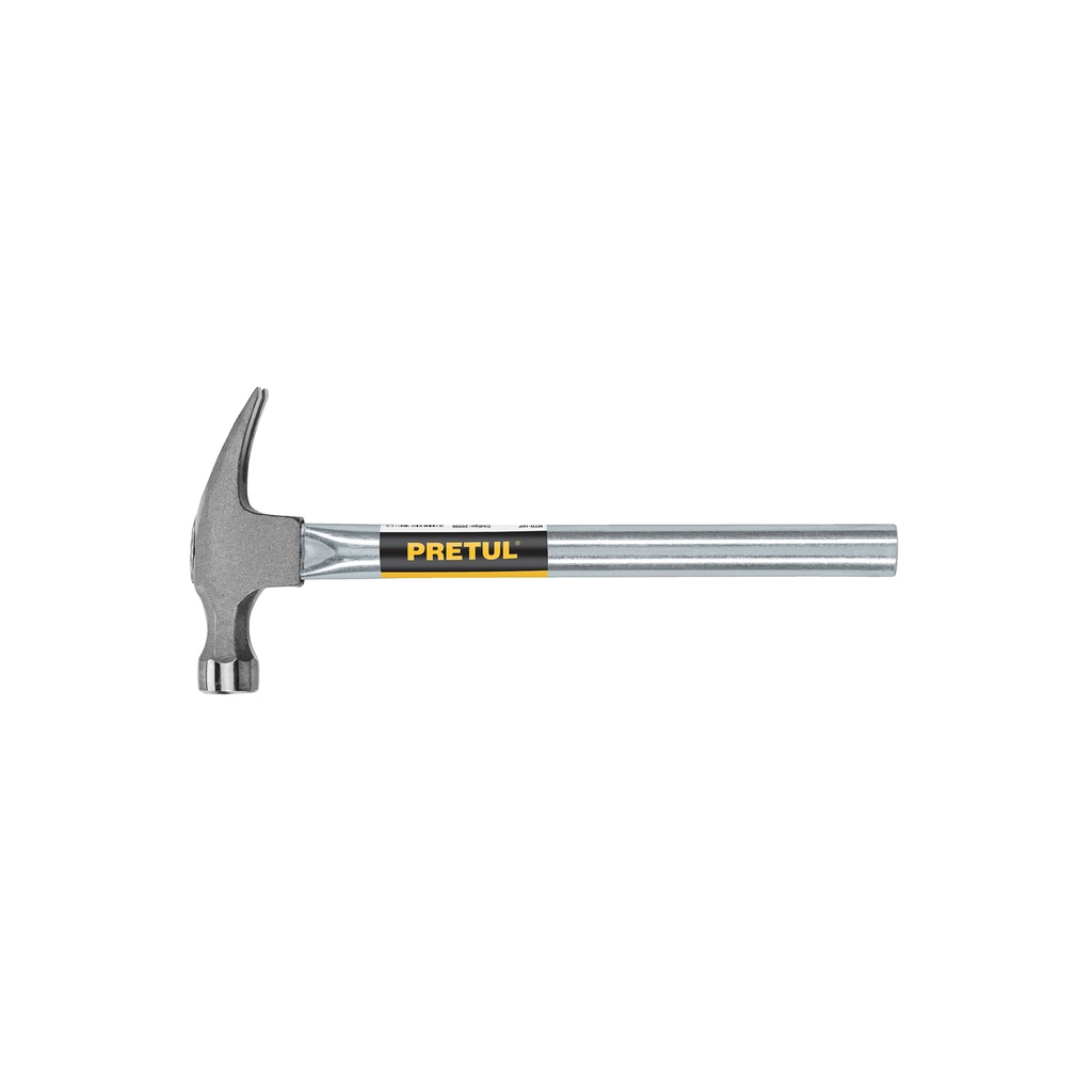 Martillo uña recta 16 oz, mango tubular, Pretul