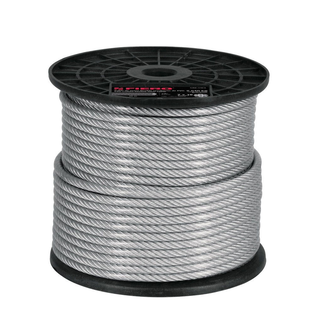 [T44224] Metro cable flexible 1/4' acero 7x19 recubierto PVC, 75 m - Pag 550