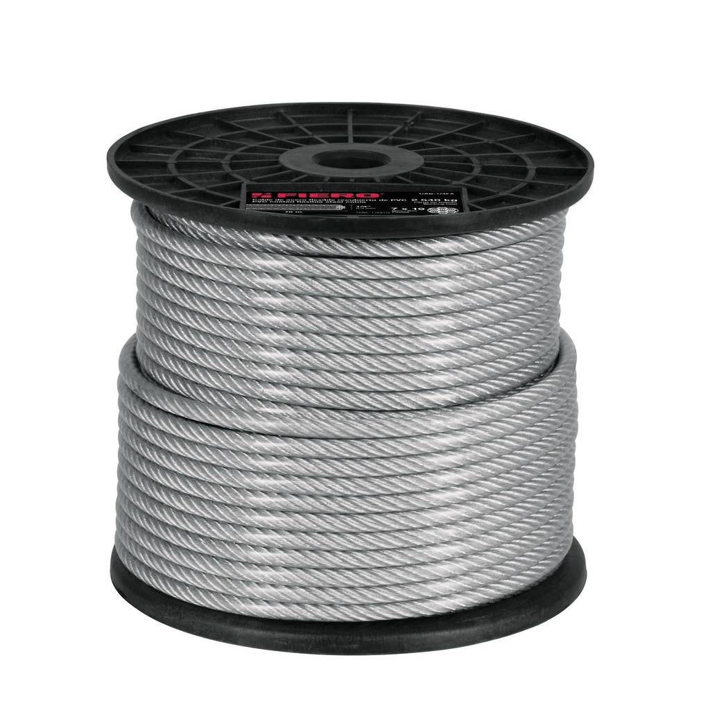 Metro cable flexible 1/4' acero 7x19 recubierto PVC, 75 m - Pag 736