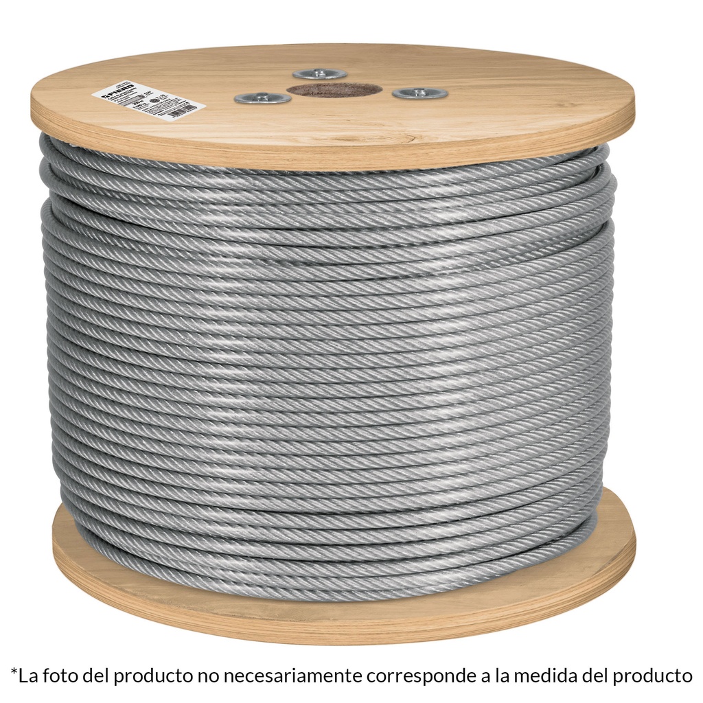 Metro cable flexible 1/8' acero 7x19 recubierto PVC, 300 m - Pag 550