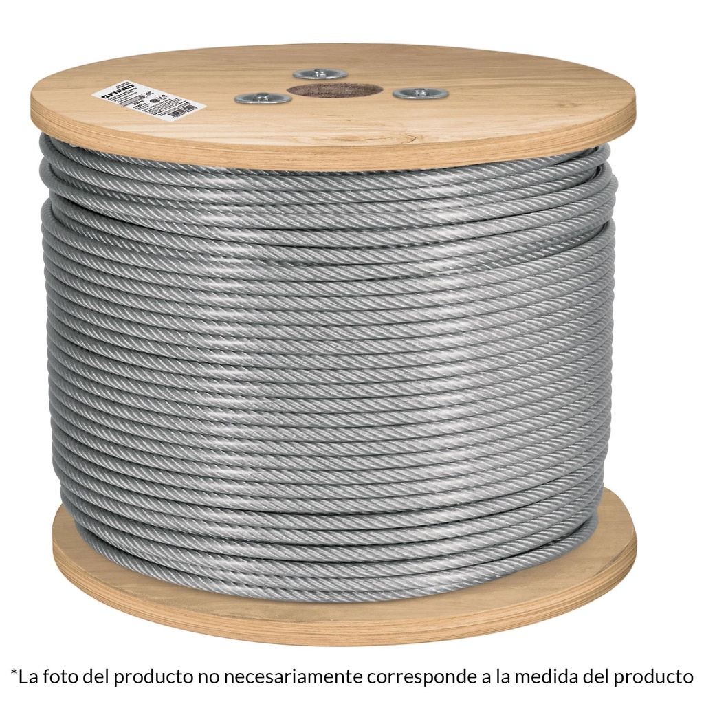 Metro cable flexible 1/8' acero 7x19 recubierto PVC, 300 m - Pag 736