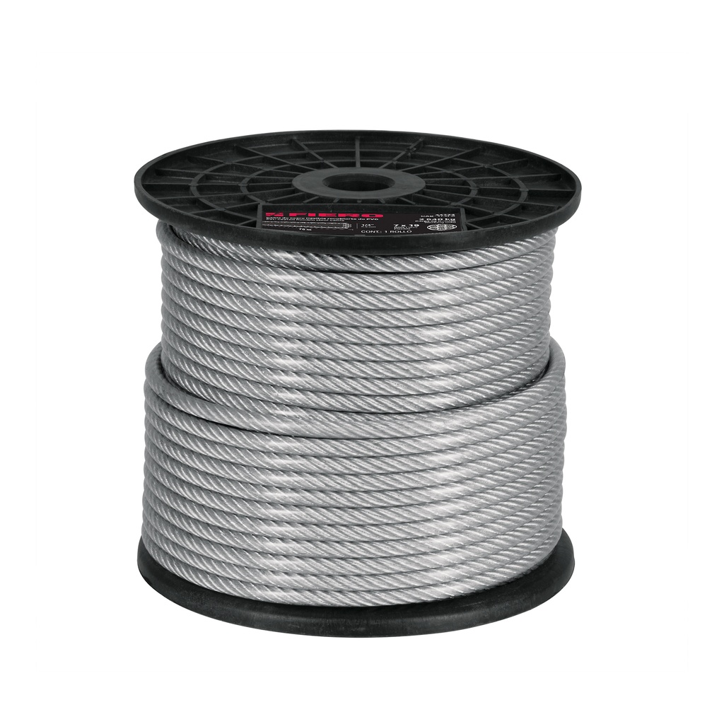 Metro cable flexible 3/16' acero 7x19 recubierto PVC, 75 m - Pag 550