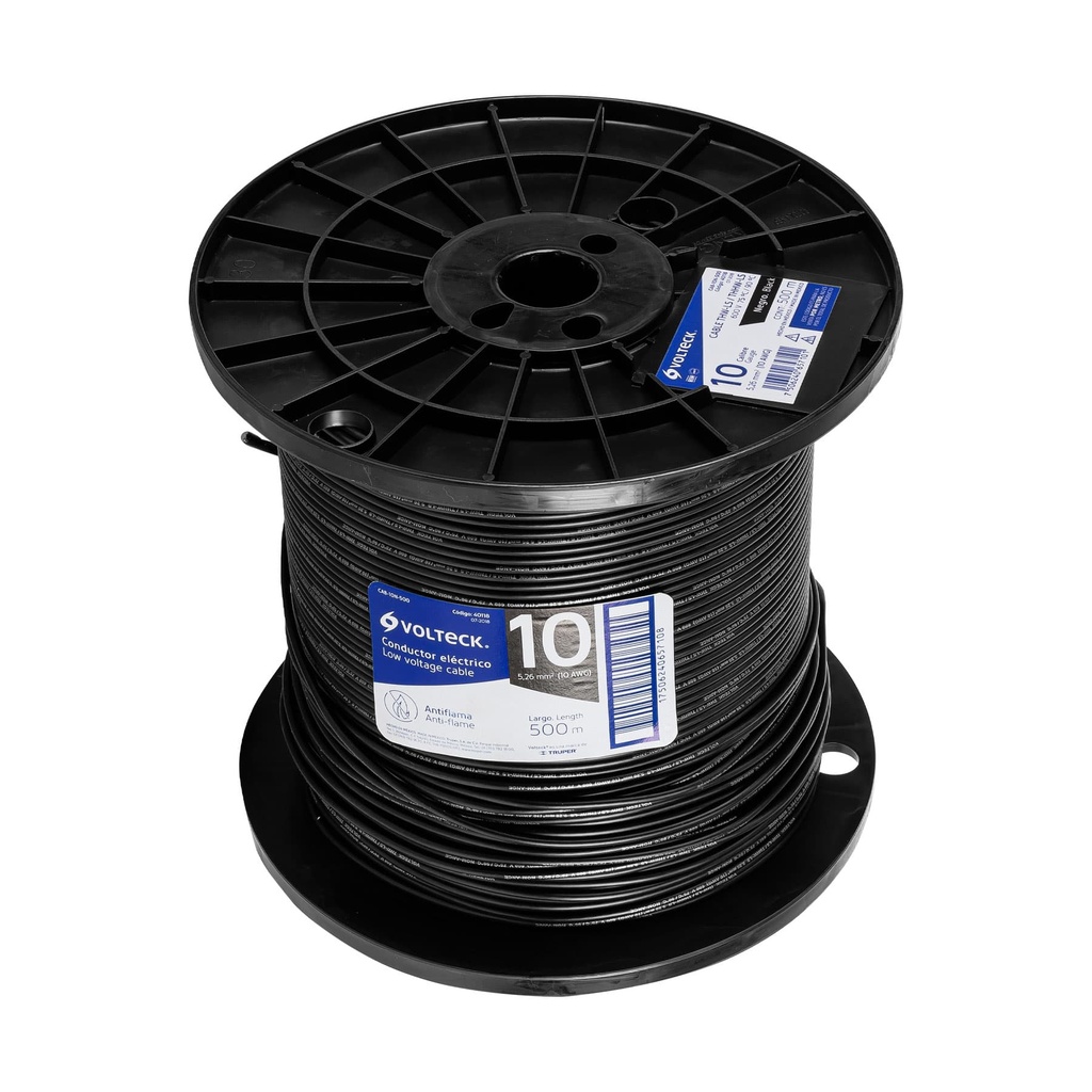 Metro de cable THHW-LS 10 AWG negro en carrete de 500 m - Pag 412