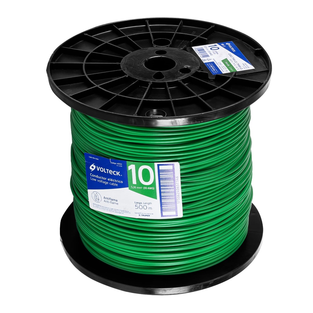 Metro de cable THHW-LS 10 AWG verde en carrete de 500 m - Pag 412