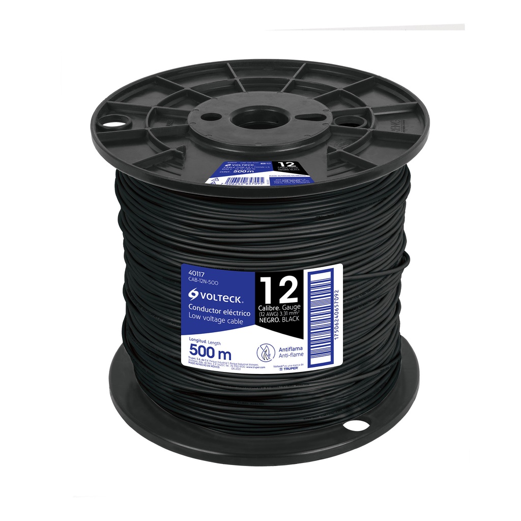 Metro de cable THHW-LS 12 AWG negro en carrete de 500 m - Pag 412