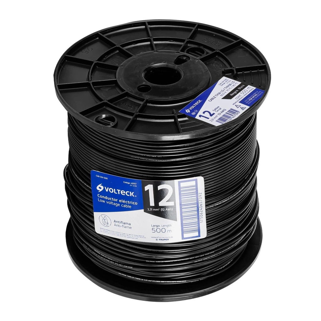 Metro de cable THHW-LS 12 AWG negro en carrete de 500 m - Pag 548