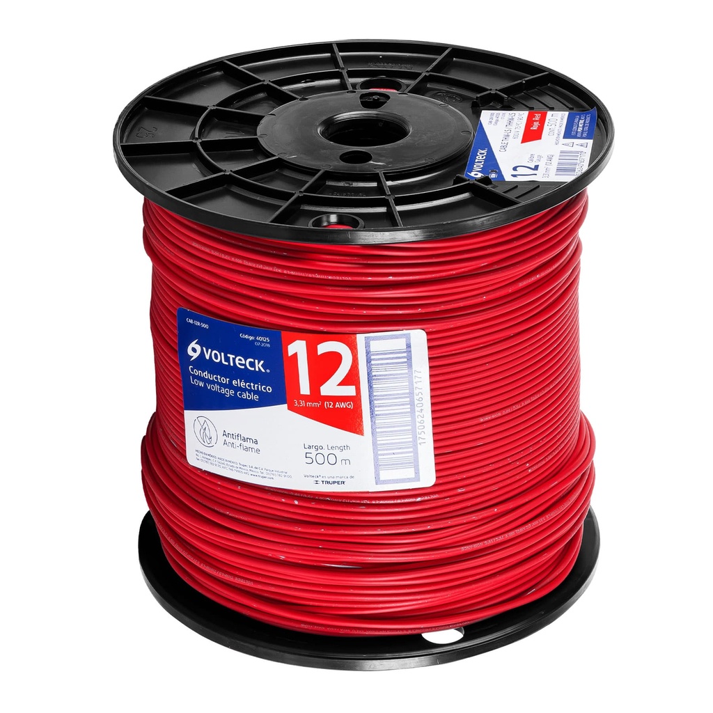 Metro de cable THHW-LS 12 AWG rojo en carrete de 500 m - Pag 412