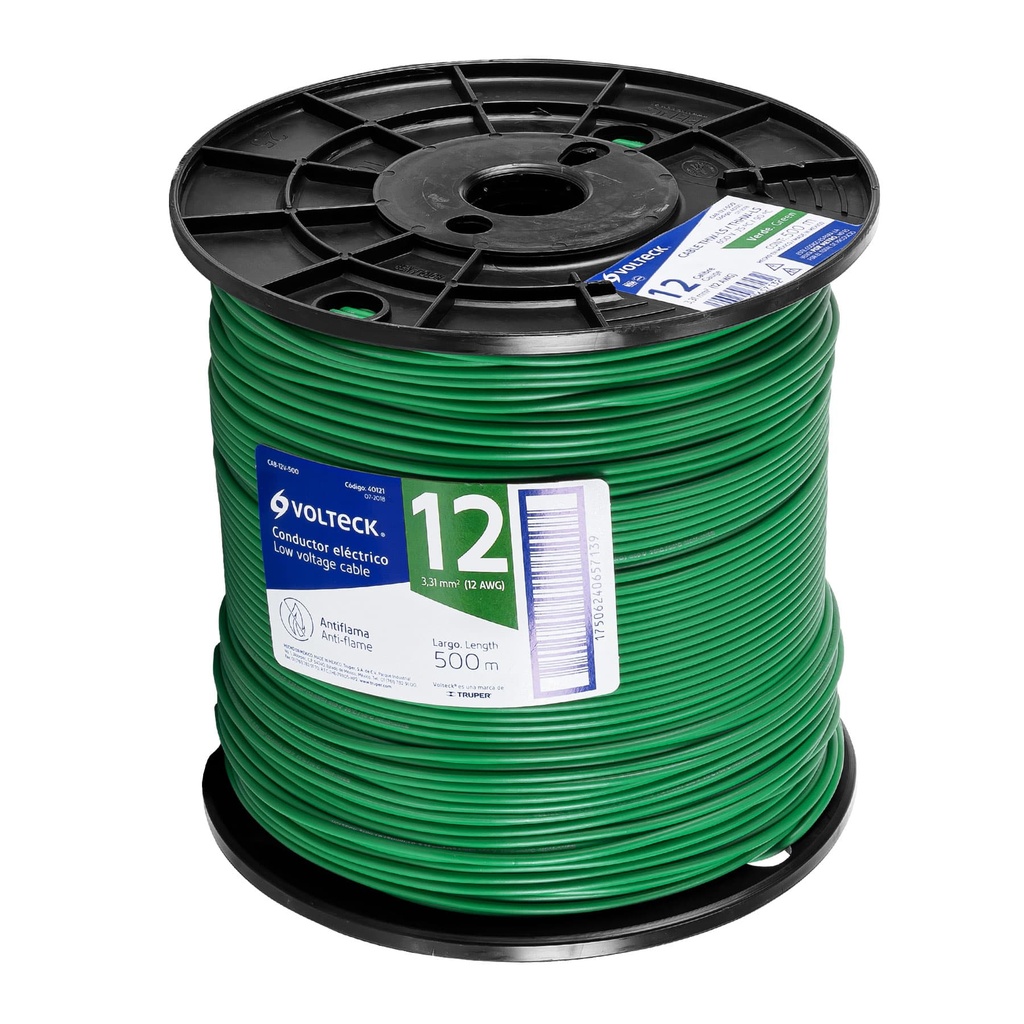 Metro de cable THHW-LS 12 AWG verde en carrete de 500 m - Pag 412