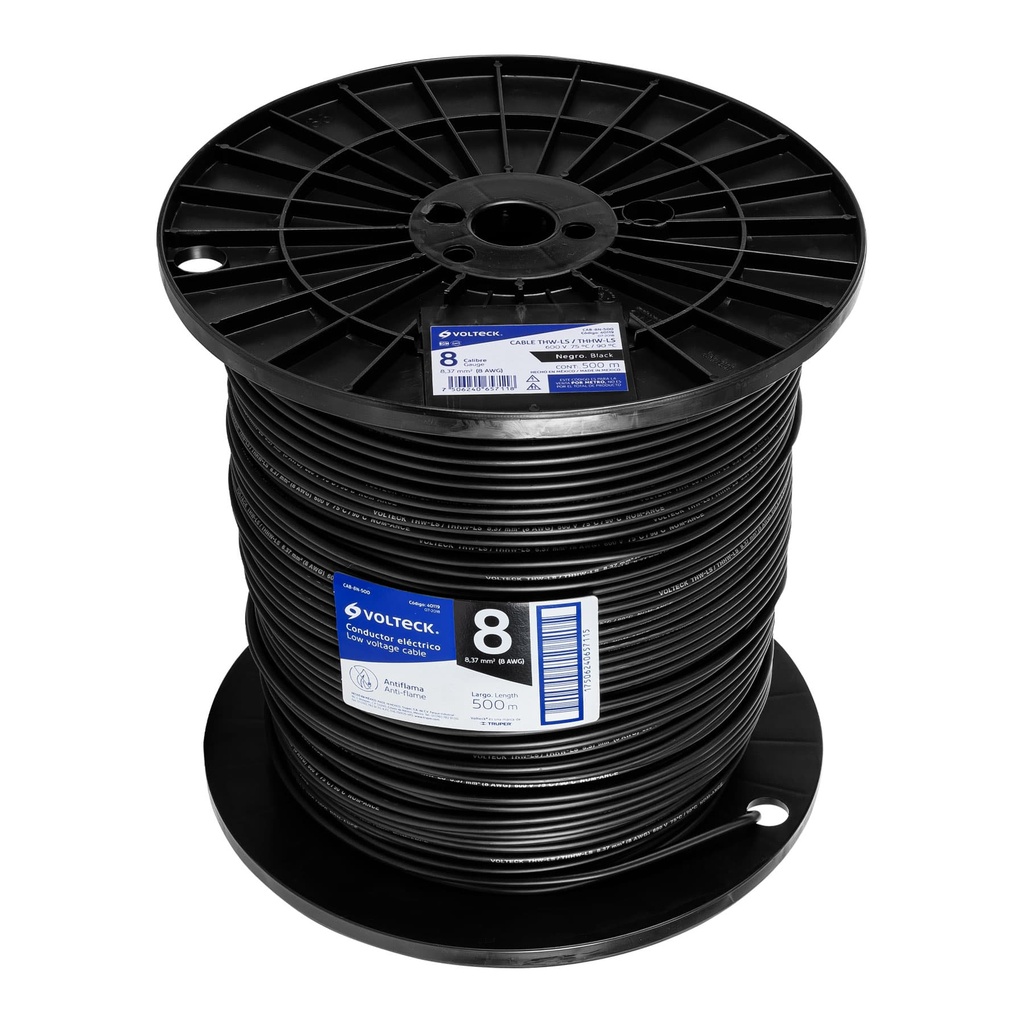 Metro de cable THHW-LS 8 AWG negro en carrete de 500 m - Pag 412