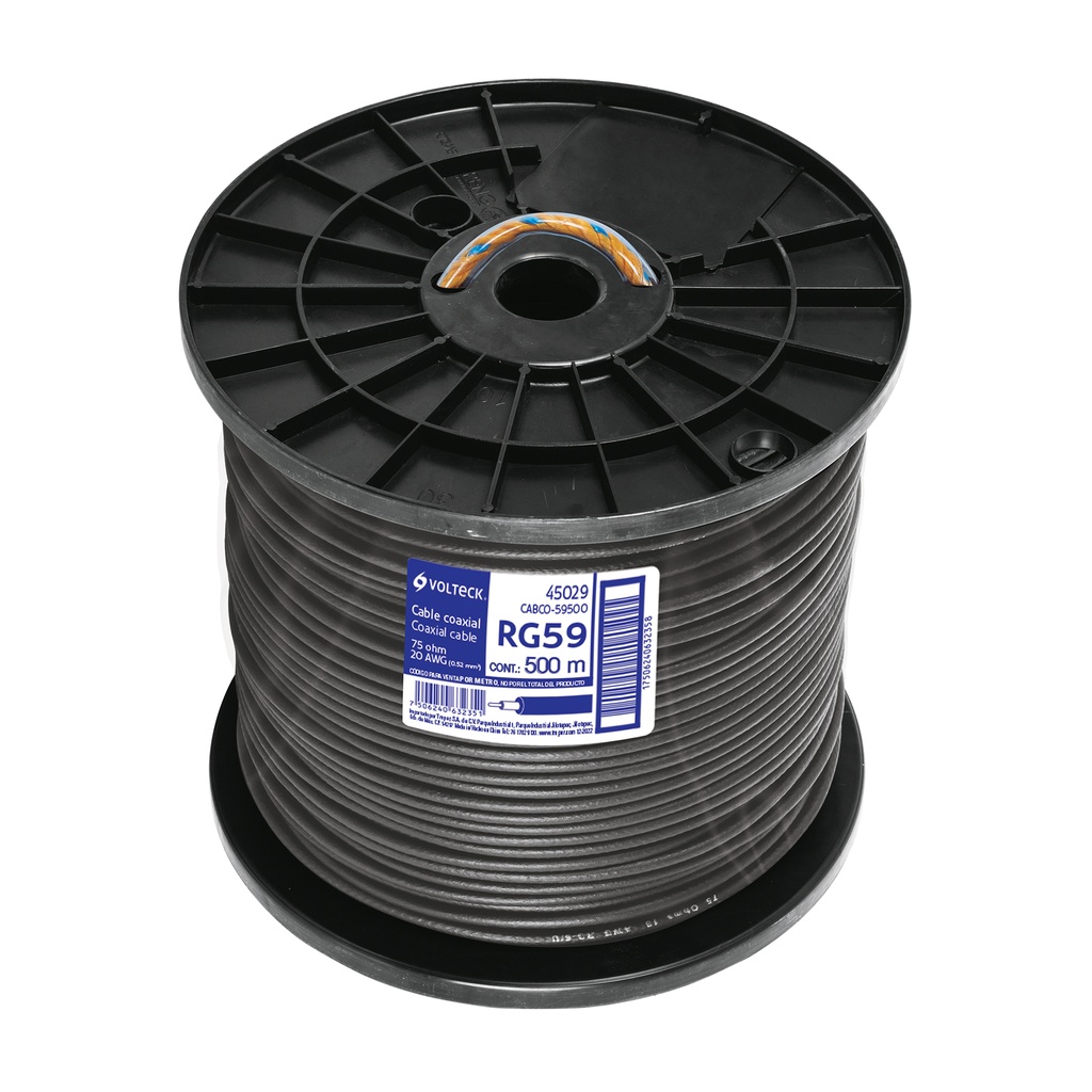Metro de cable coaxial RG59 en carrete de 500 m, Volteck - Pag 390