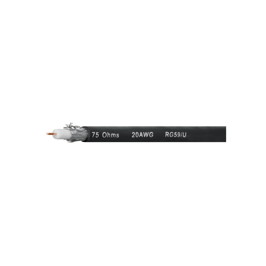 Metro de cable coaxial RG59 en rollo de 100 m, Volteck