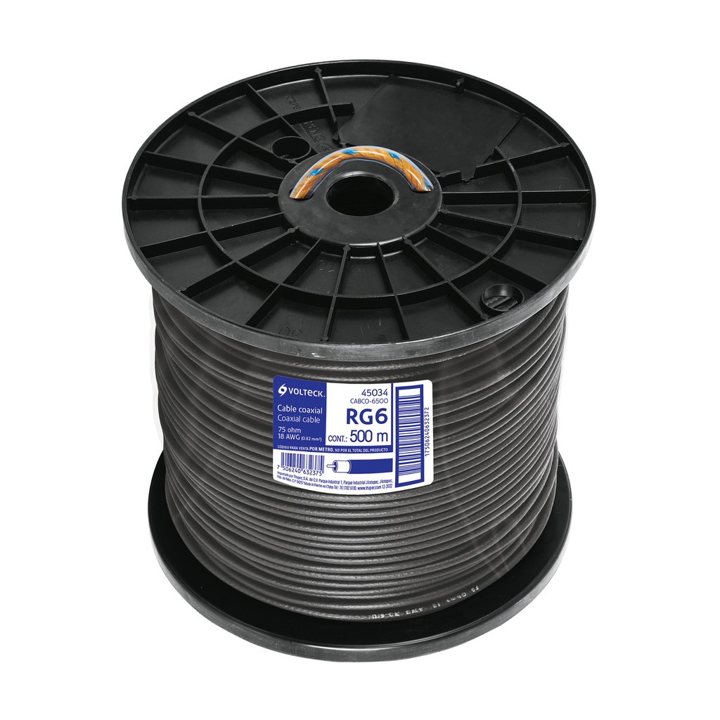 Metro de cable coaxial RG6 en carrete de 500 m, Volteck - Pag 390