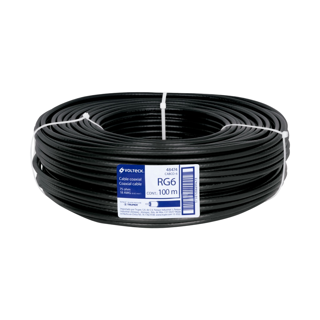 Metro de cable coaxial RG6 en rollo de 100 m, Volteck - Pag 390