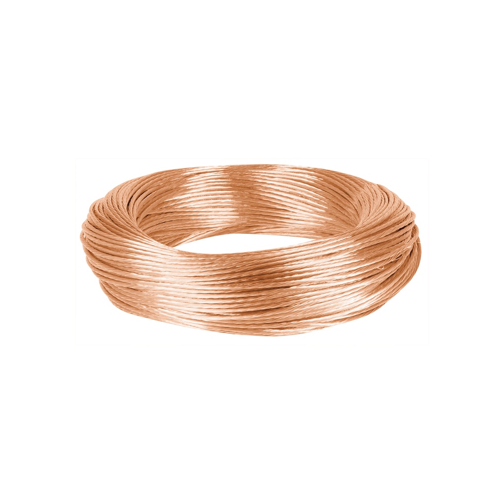 Metro de cable desnudo de cobre calibre 12 AWG, rollo 100 m