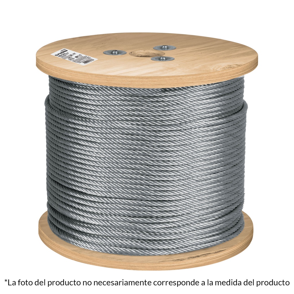 Metro de cable flexible 3/16' de acero 7x19 hilos, 300 m - Pag 550