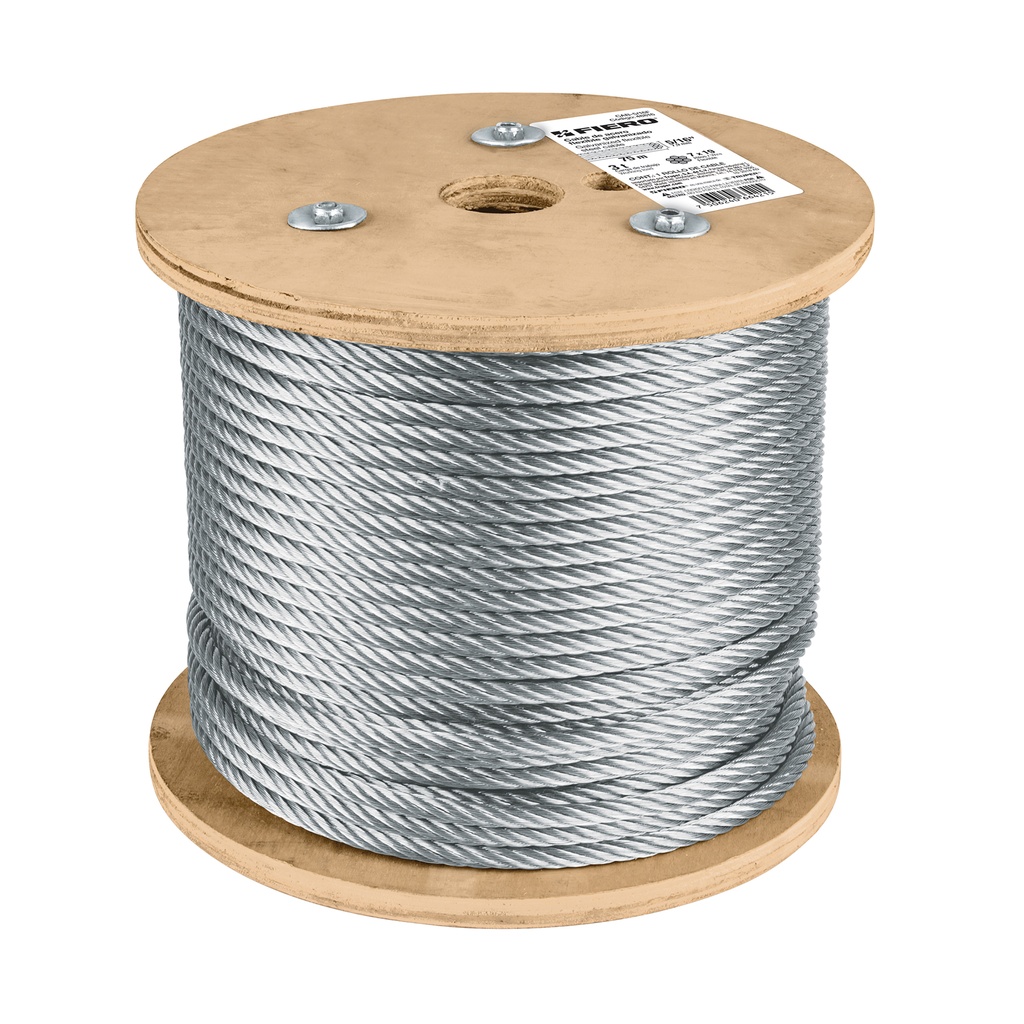 Metro de cable flexible 5/16' de acero 7x19 hilos, 75 m - Pag 550