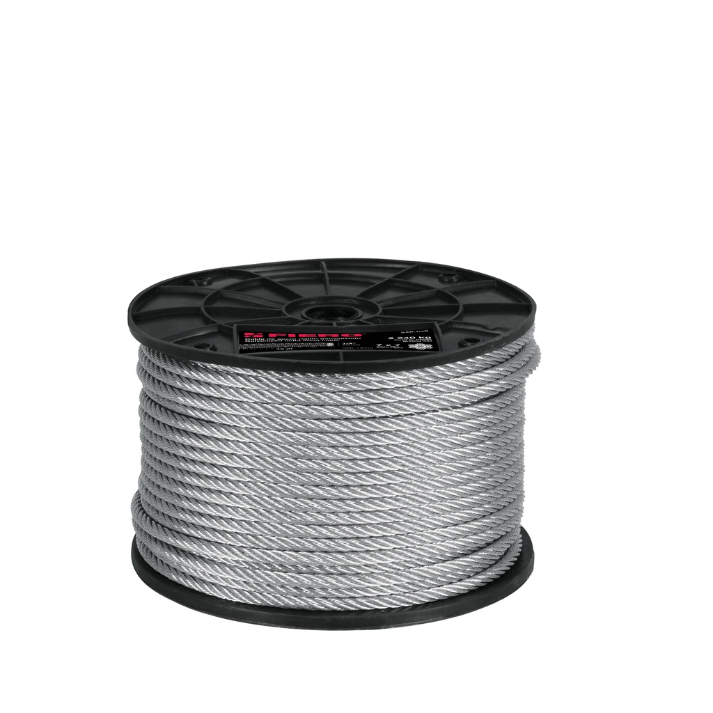 Metro de cable rígido 1/4' de acero 7x7 hilos, 75 m, Fiero - Pag 550