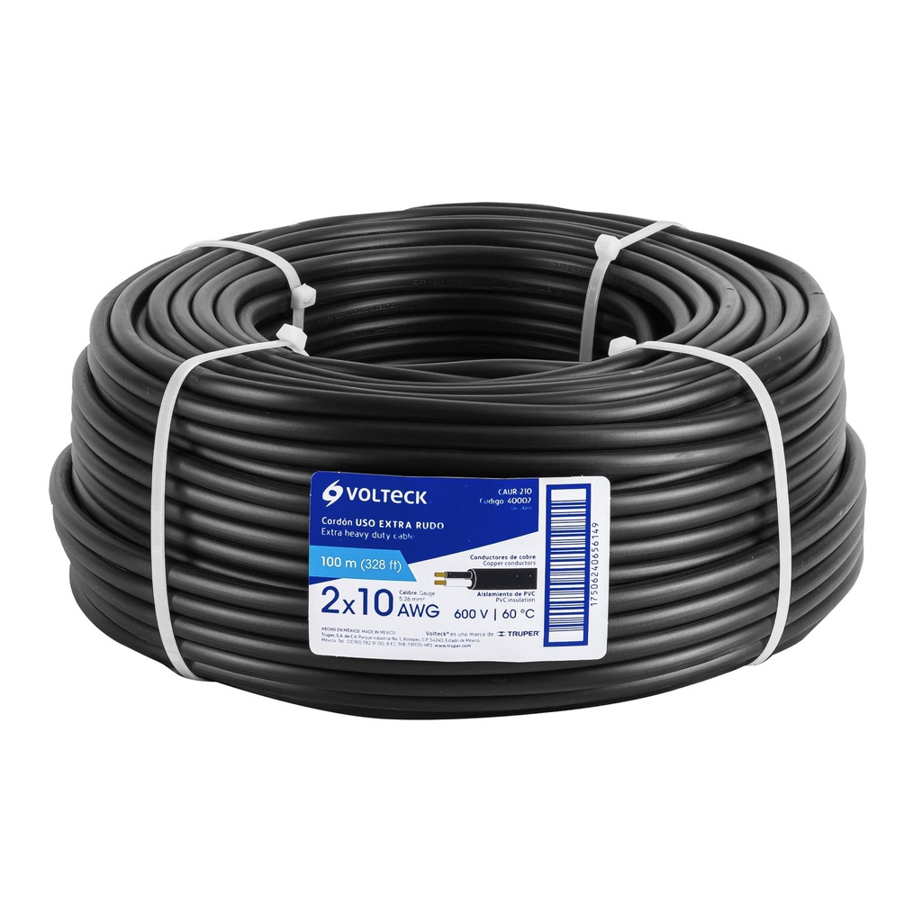Metro de cable uso extra rudo 2 x 10 AWG en rollo de 100 m - Pag 413