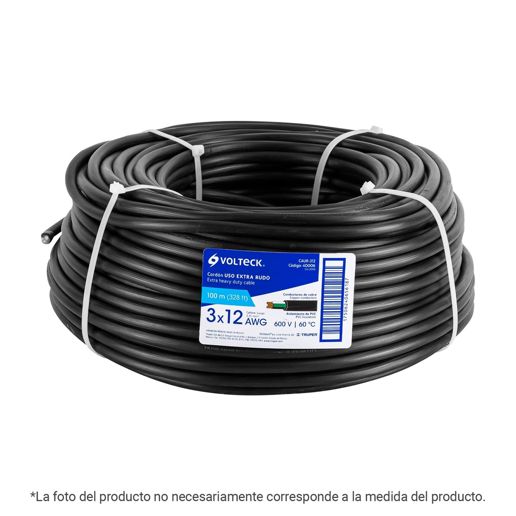 Metro de cable uso extra rudo 3 x 10 AWG en rollo de 100 m - Pag 413