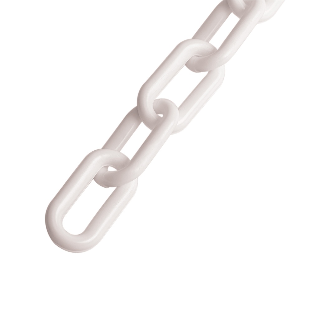 Metro de cadena de 8 mm de plástico blanca, carrete de 25 m