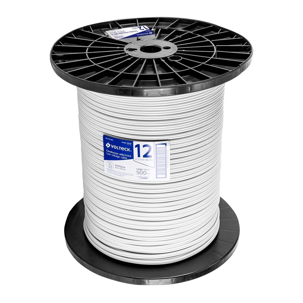 Metro de cordón dúplex 12 AWG, carrete 500 m, Volteck - Pag 413
