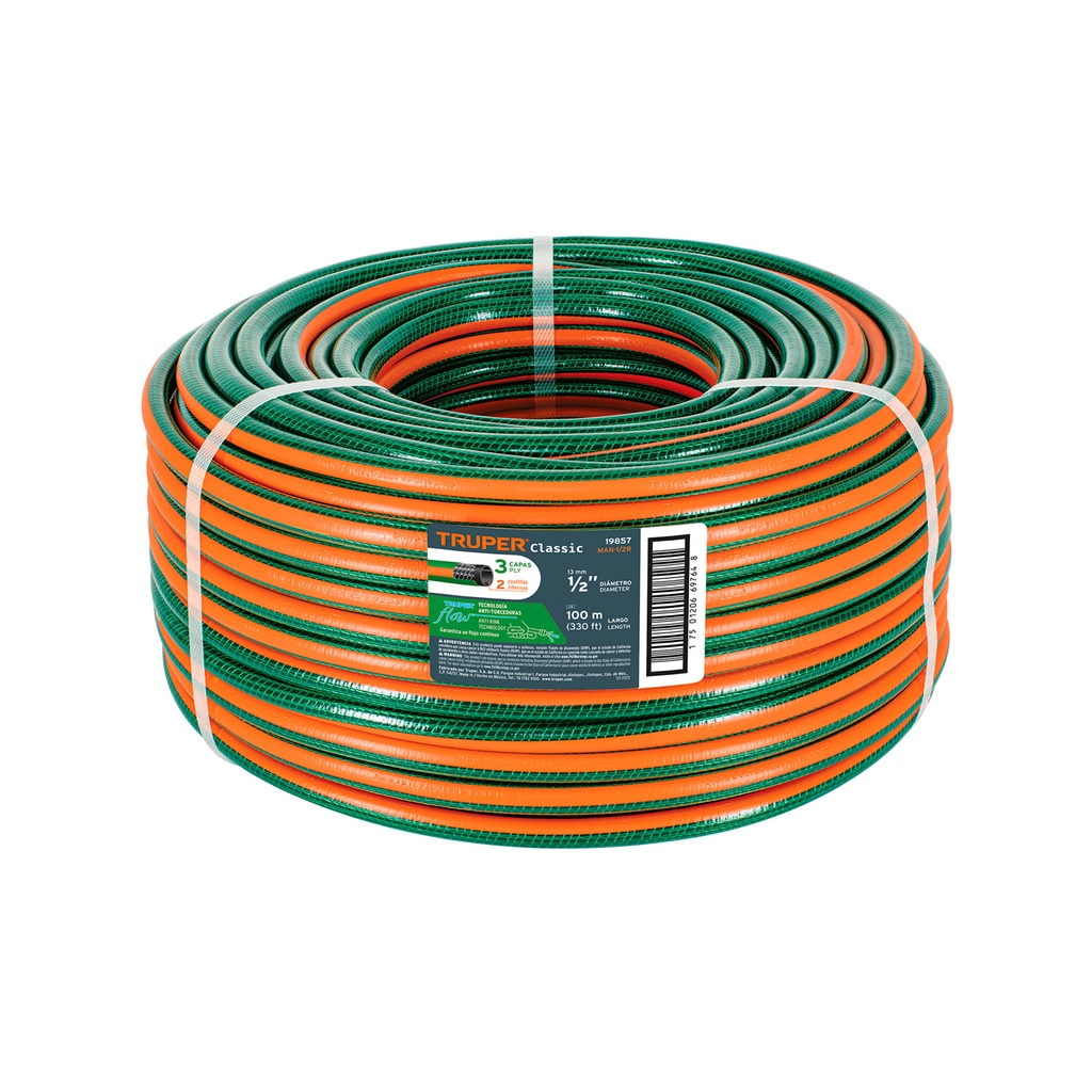 Metro de manguera 1/2' 3 capas en rollo de 100 m, Truper - Pag 228
