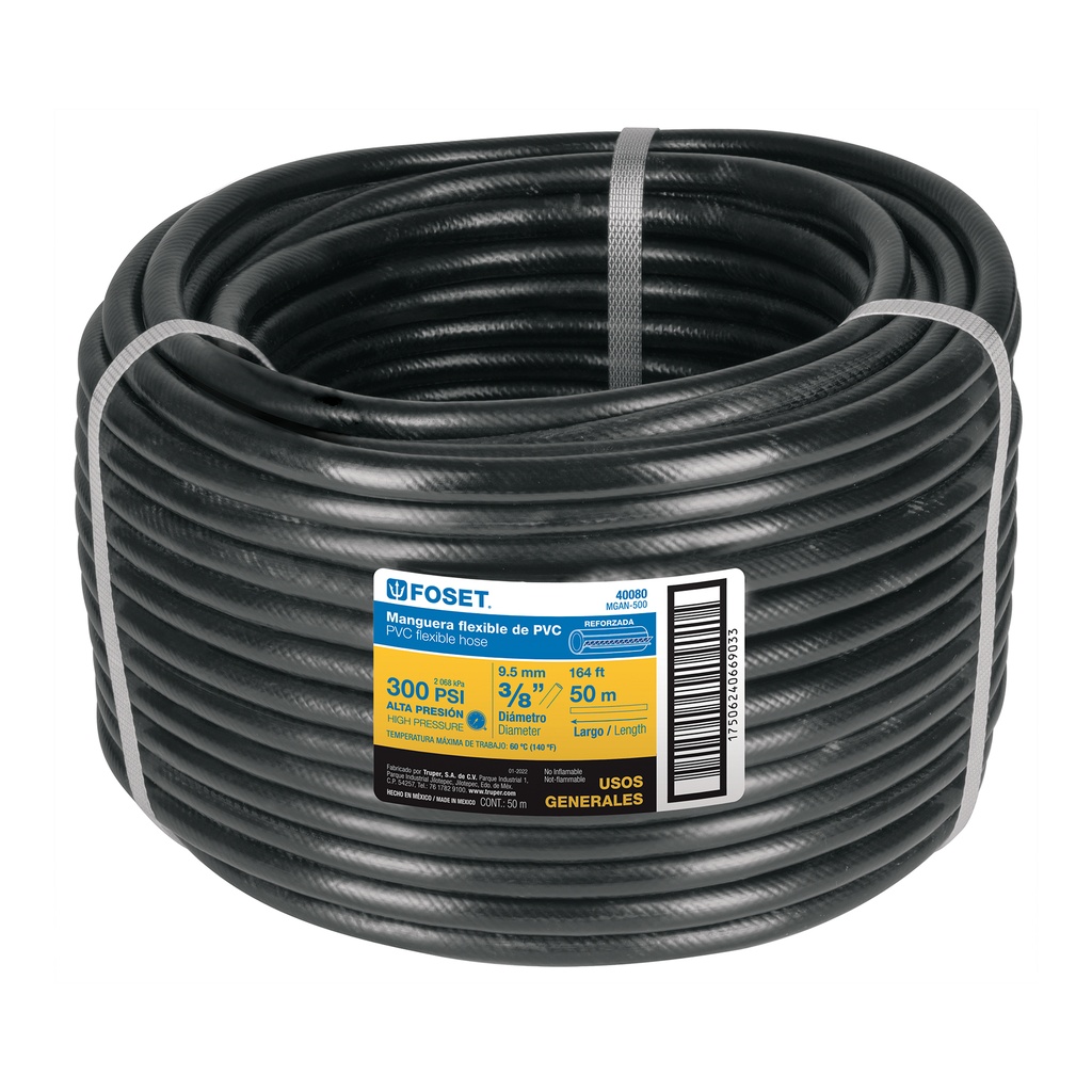 Metro de manguera 3/8' flexible negra en 50 m, sin conexión - Pag 515