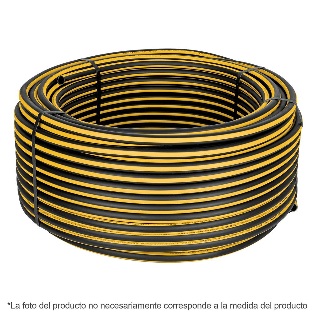 Metro de manguera para gas, 3/4' PE-AL-PE en rollo de 100m