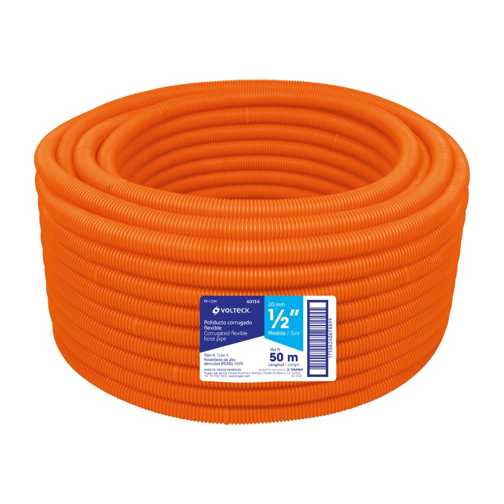 Metro de poliducto 1/2' corrugado flex. s/guía, rollo 50 m - Pag 576