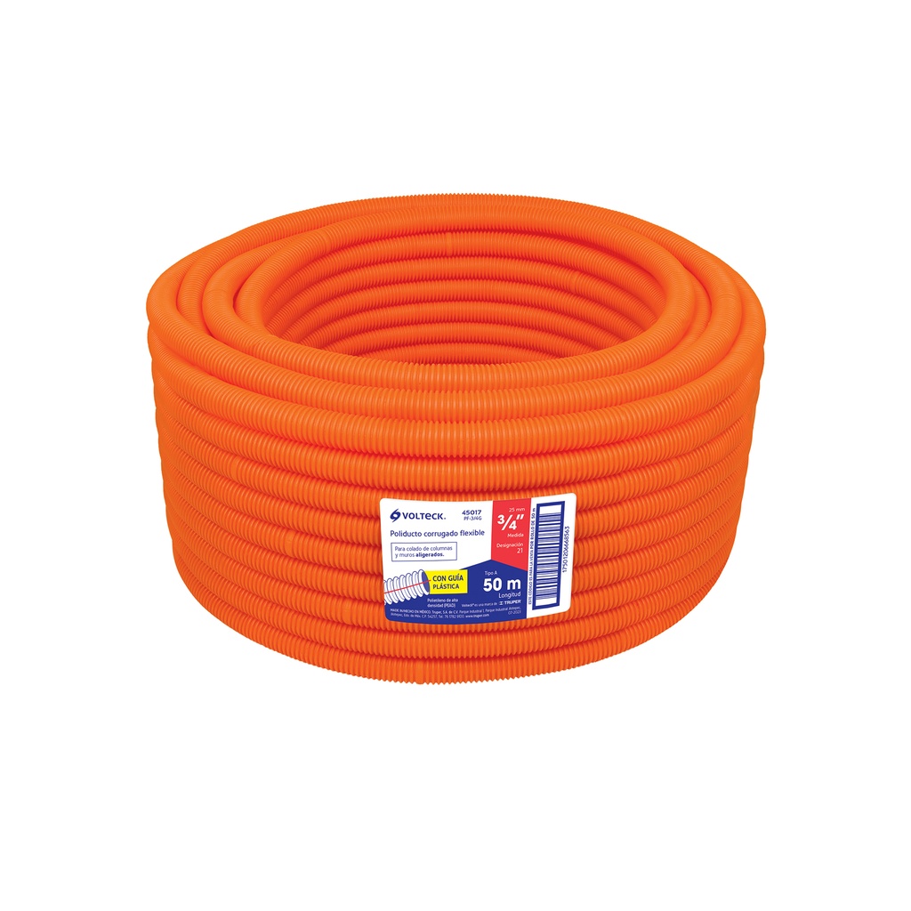 Metro de poliducto 3/4' corrugado flex. c/guía, rollo 50 m - Pag 576