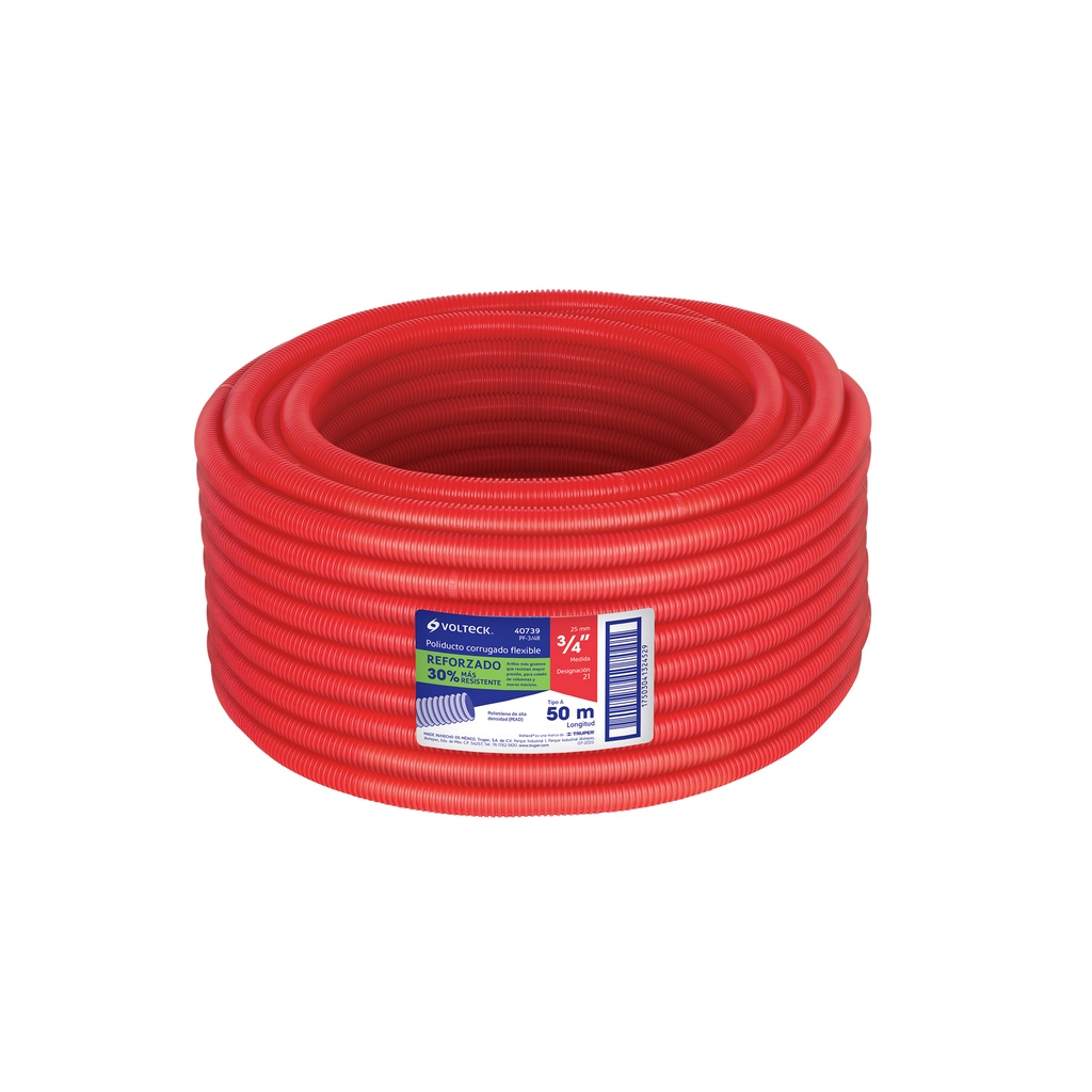 Metro de poliducto 3/4' corrugado flex. reforz. s/guía, 50m - Pag 436