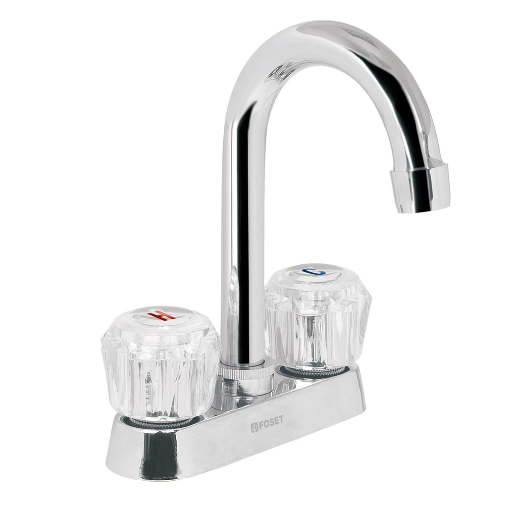 Mezcladora 4' para lavabo, cuello bar, manerales de acrílico - Pag 468
