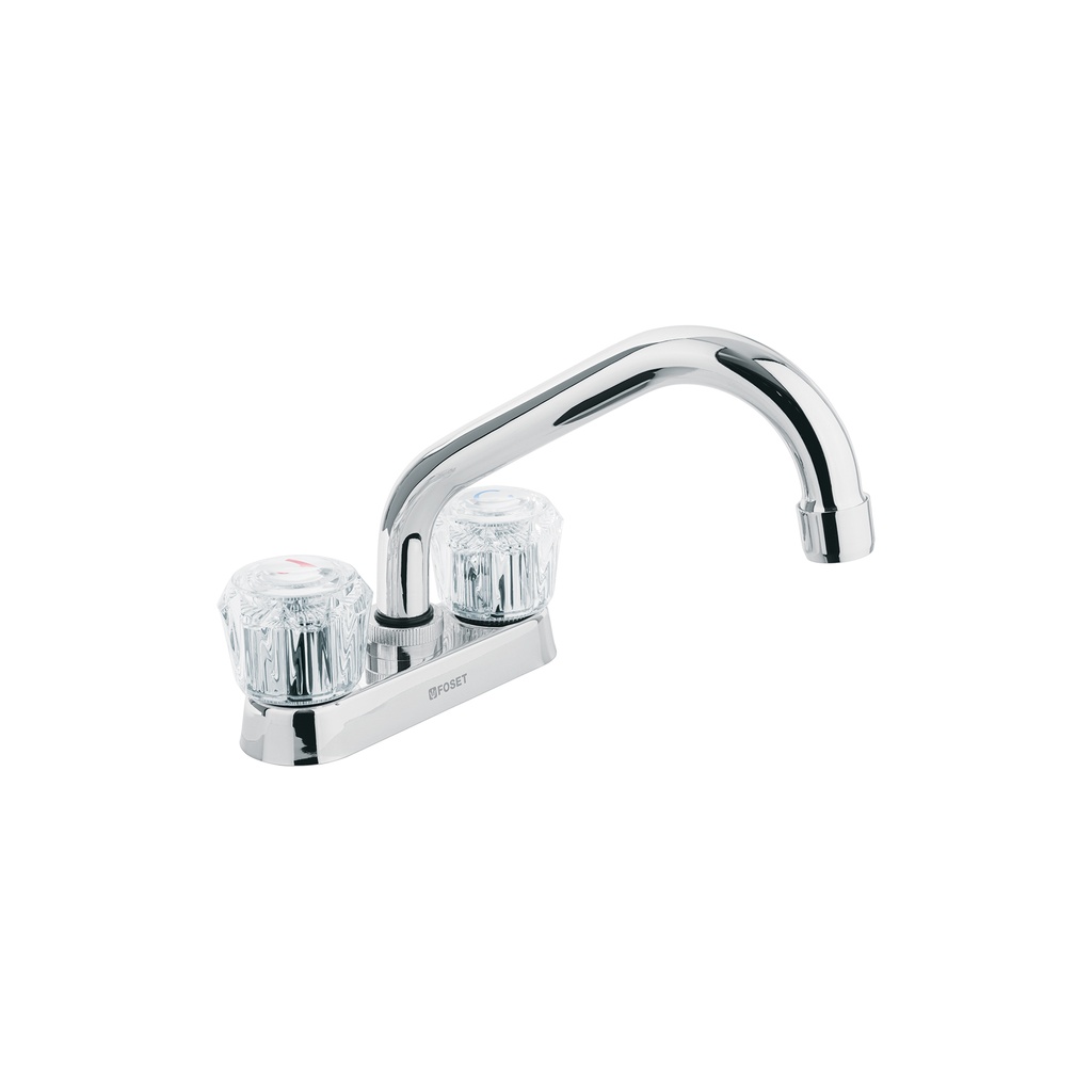 Mezcladora 4' para lavabo, tubular, manerales de acrílico