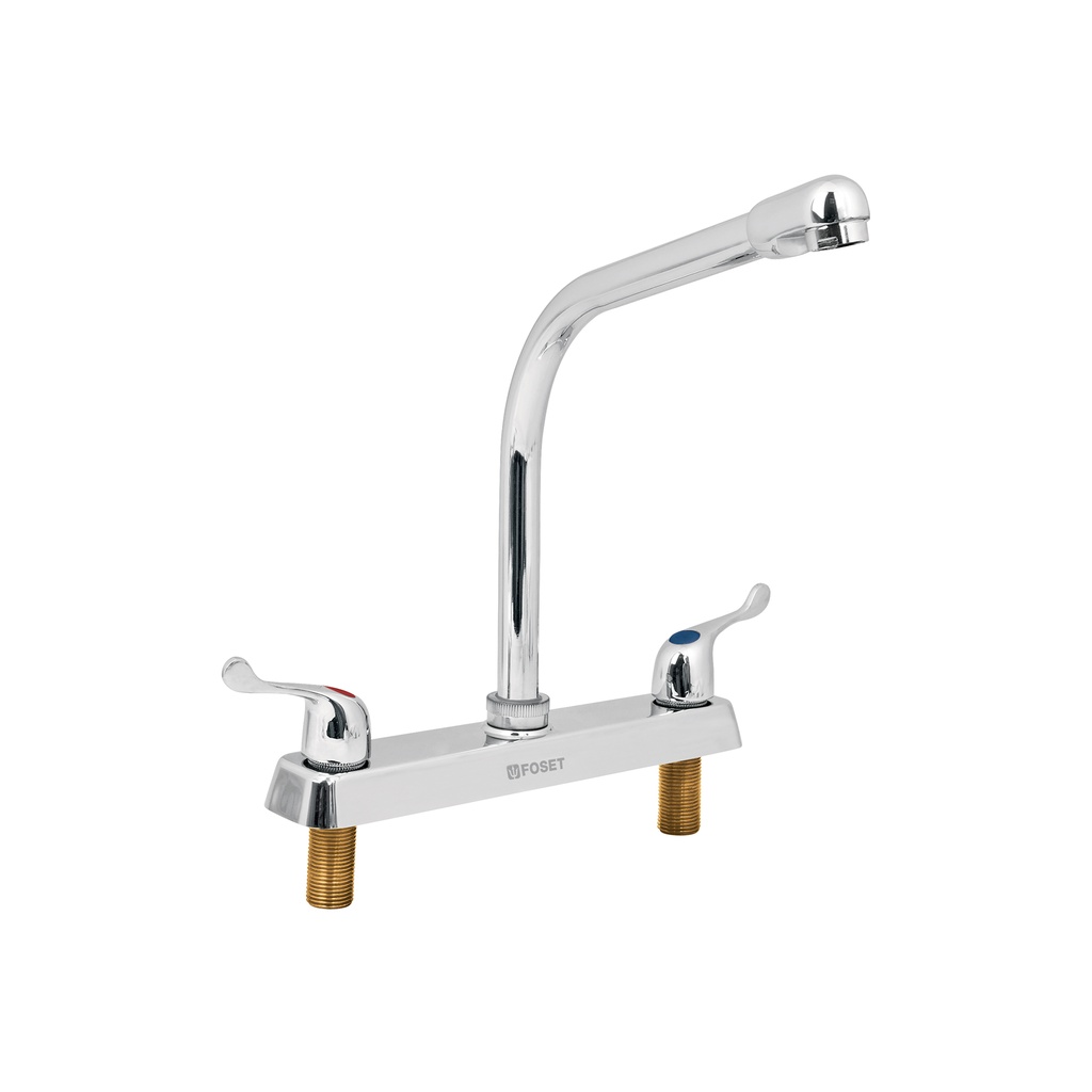 Mezcladora 8' p/fregadero, cuello cobra, manerales palanca