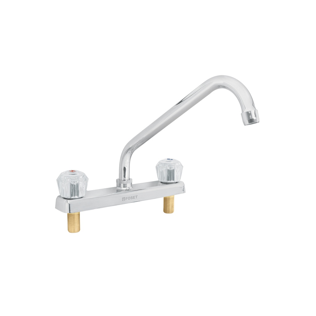 Mezcladora 8' p/fregadero, cuello largo, manerales acrílico