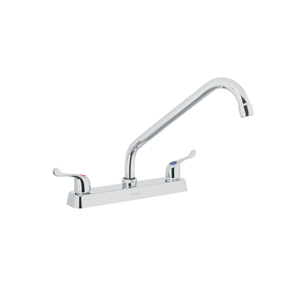 Mezcladora 8' p/fregadero, cuello largo, manerales palanca