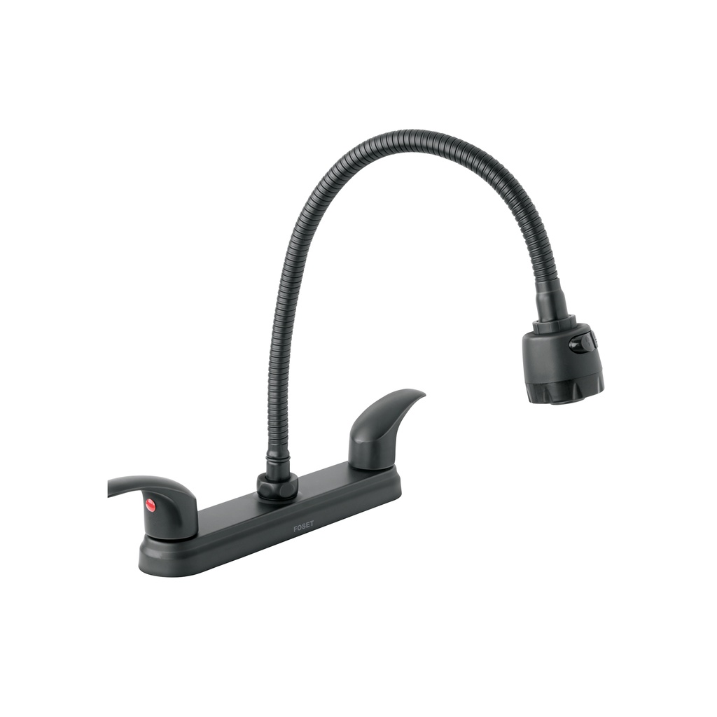 Mezcladora 8' p/fregadero, flexible, palanca, negro, Aqua