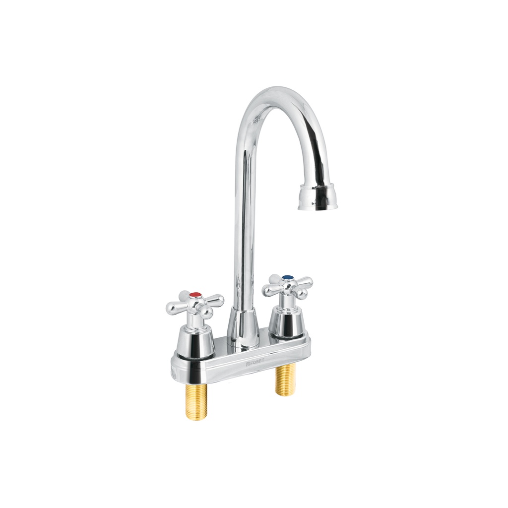 Mezcladora cromo 4' para lavabo, cuello bar, cruceta, Aqua - Pag 474
