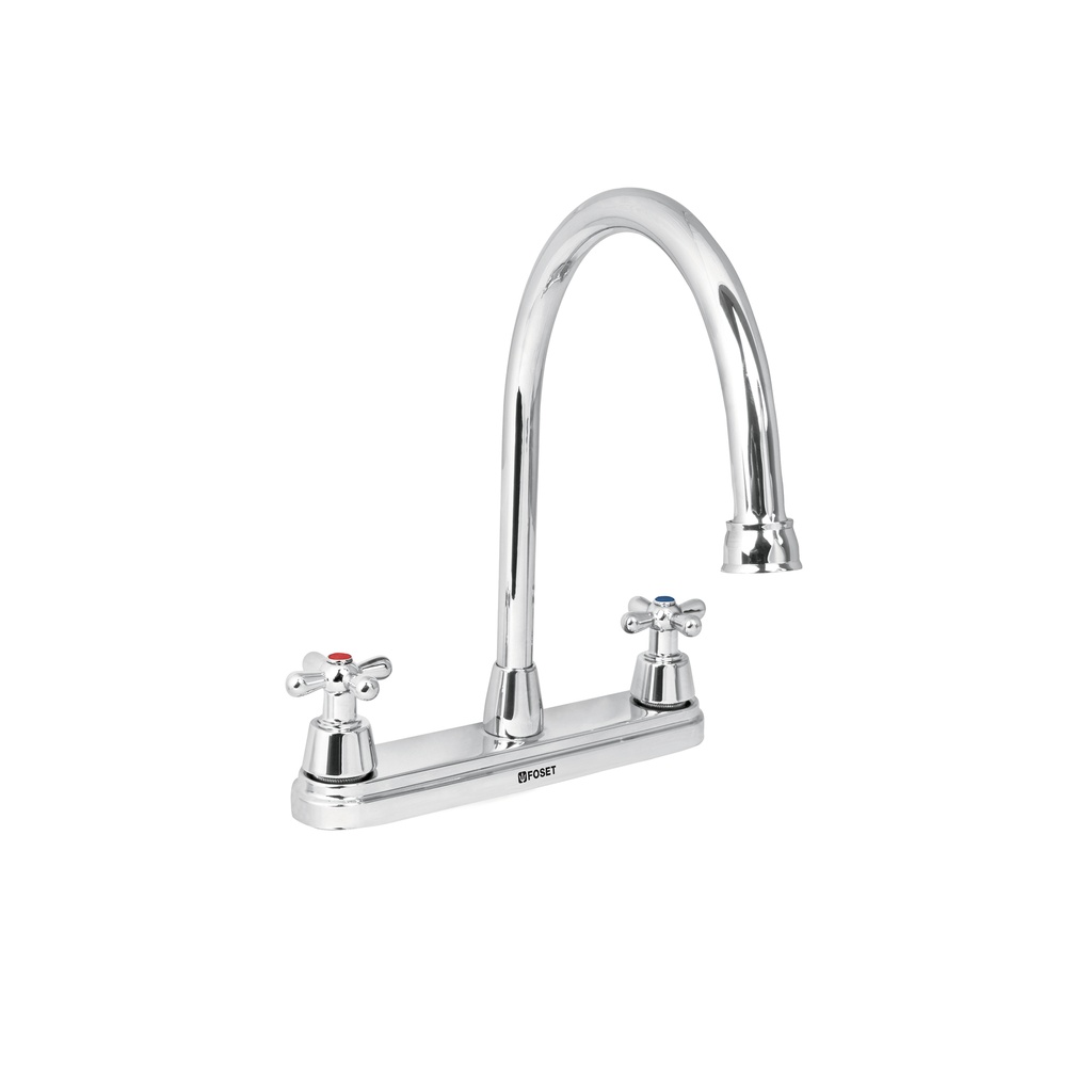 Mezcladora cromo 8' para fregadero, manerales cruceta, Aqua