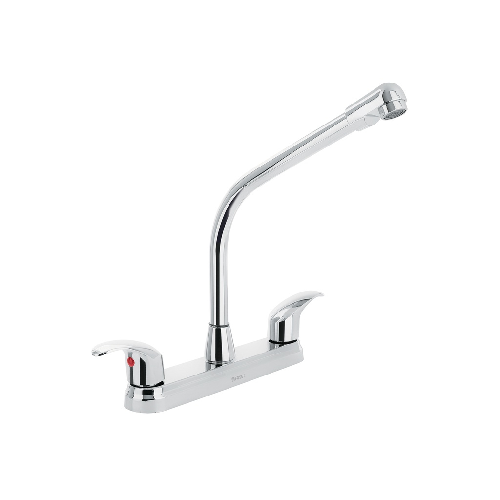Mezcladora inox 8' p/fregadero, cuello cobra, palanca, Aqua