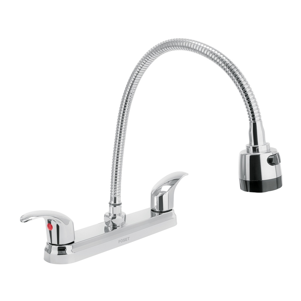 Mezcladora inox 8' p/fregadero, flexible, palanca, Aqua