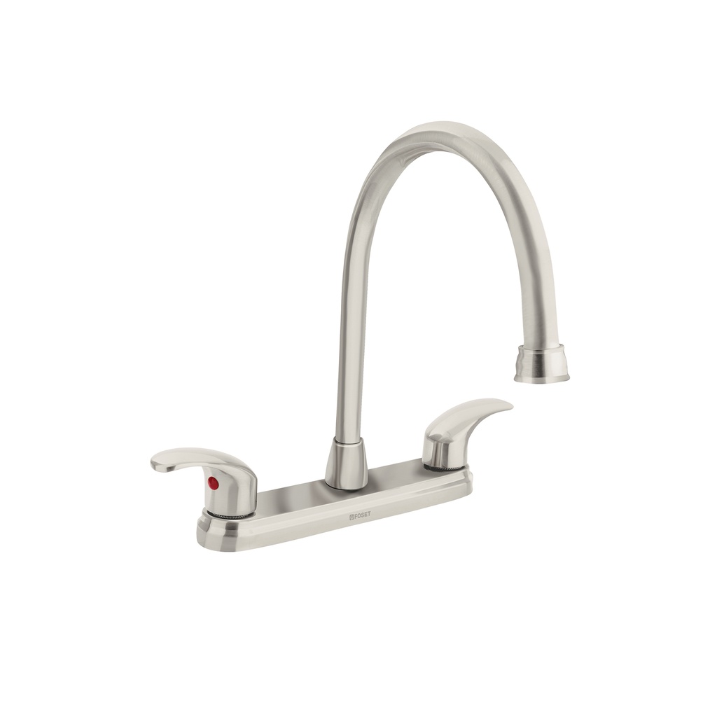 Mezcladora negro 8' para lavabo, cuello largo, palanca,Foset