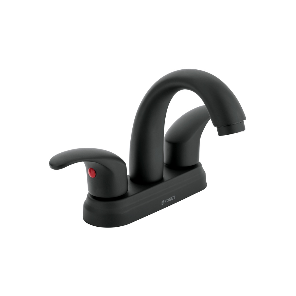 Mezcladora negro mate 4' p/lavabo, nariz curva, palanca,Aqua