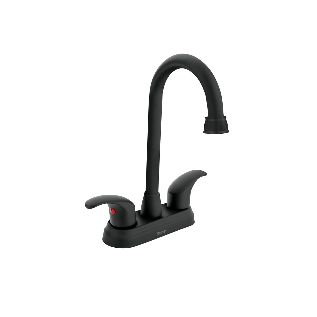 Mezcladora negro mate 4' p/lavabo, tipo bar, palanca, Aqua