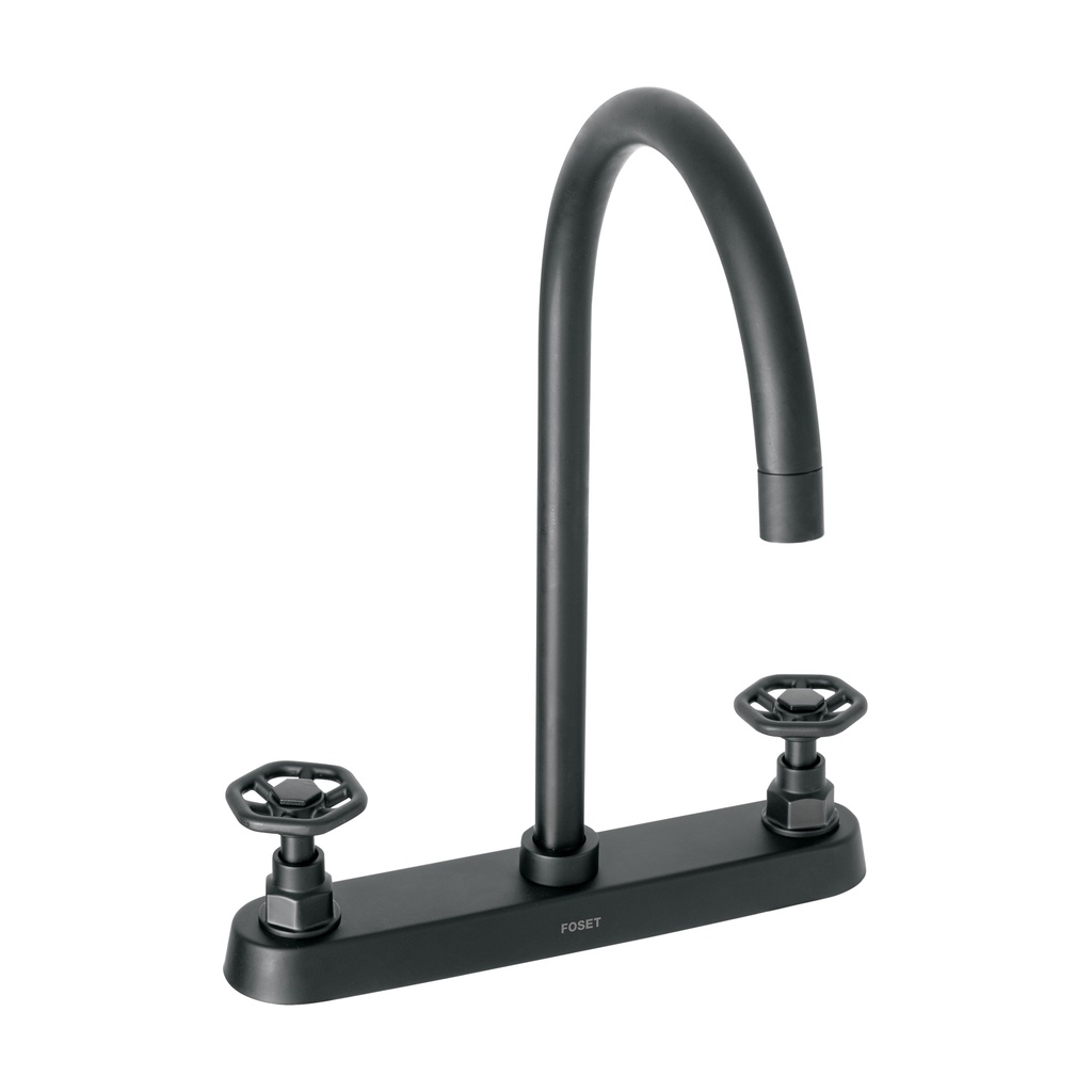 Mezcladora p/fregadero,manerales redondos,negro mate,Tubig - Pag 481