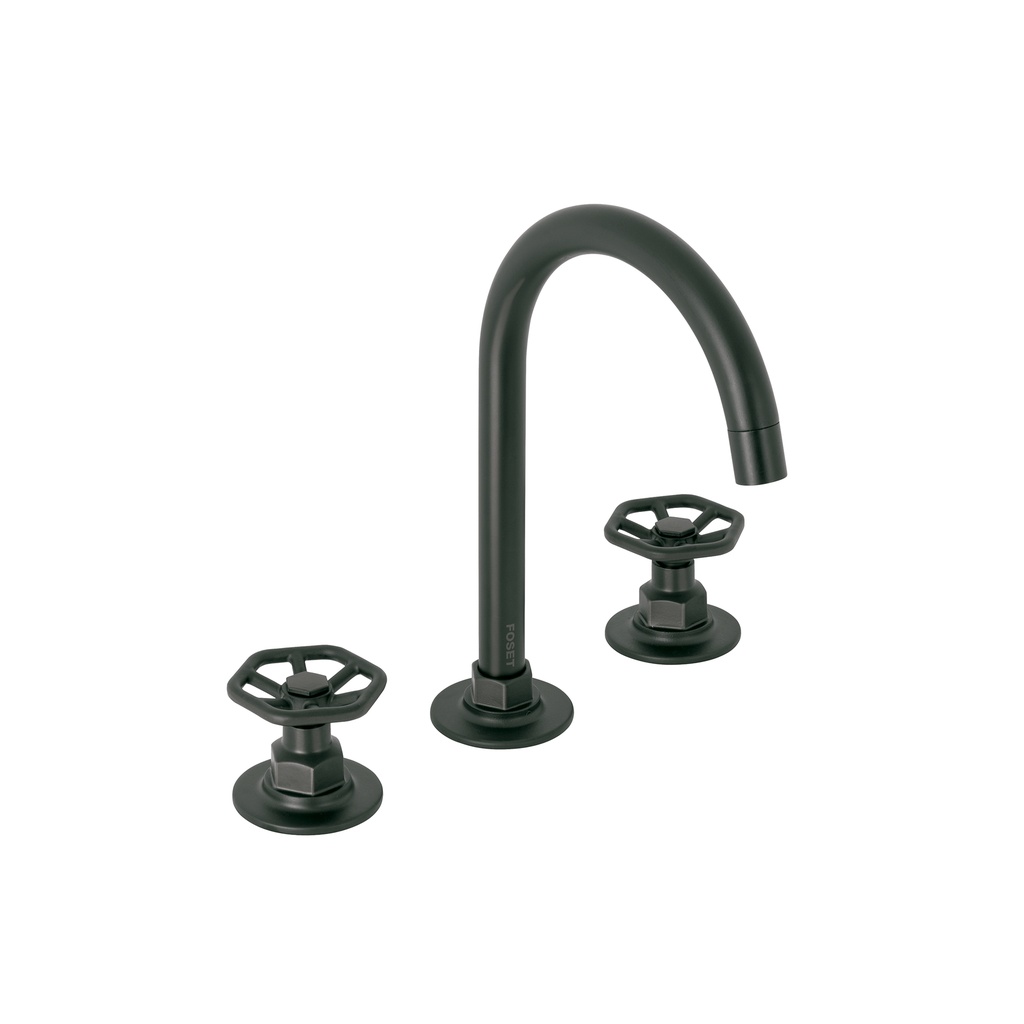 Mezcladora p/lavabo,taladros separados,redondos,negro,Tubig
