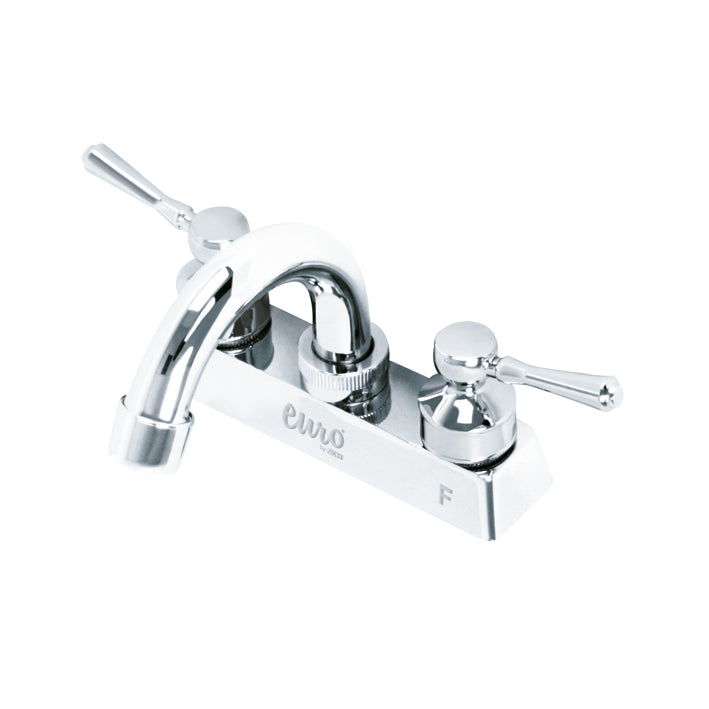 Mezcladora para lavabo 4" cuello curvo maneral tipo palanca