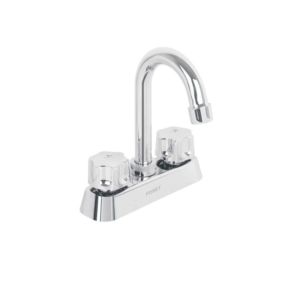 Mezcladora plástica 4' p/lavabo, cuello tipo bar, hex Basic