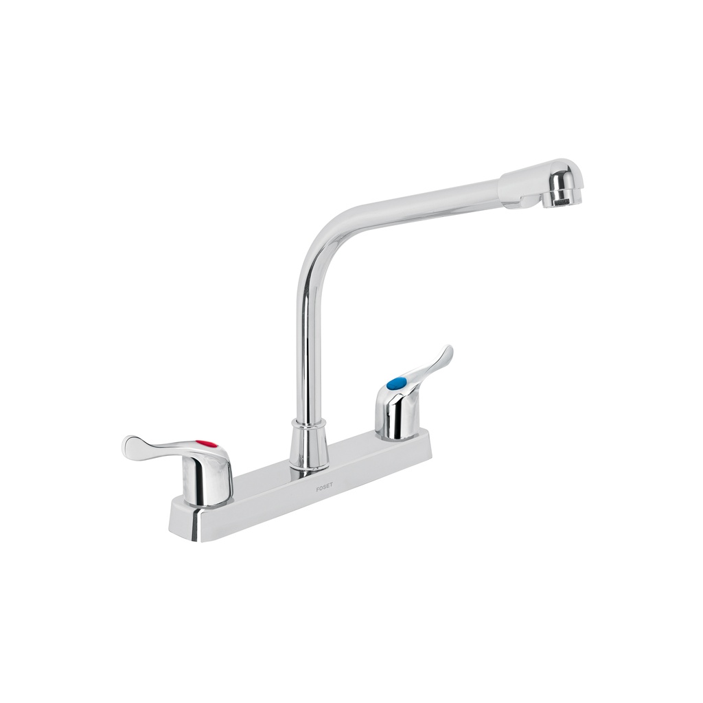 Mezcladora plástica 8' cuello cobra para fregadero, palanca